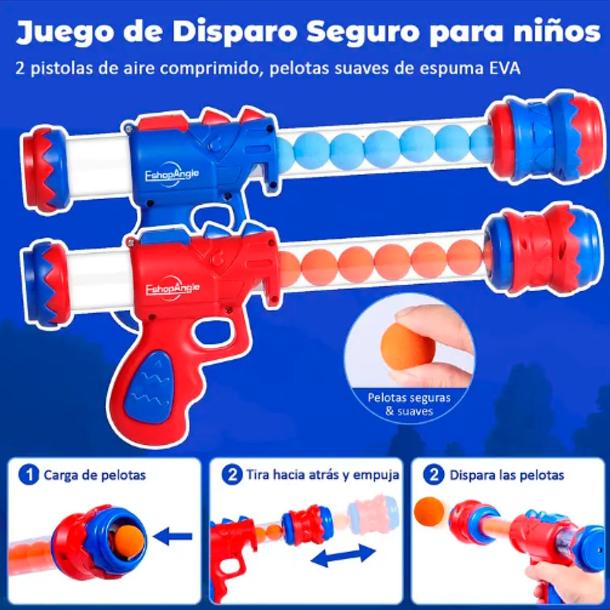 Juguete De Tiro De Dinosaurio Pistolas Lanza Pelotas, marca GENERICO - Foto 2