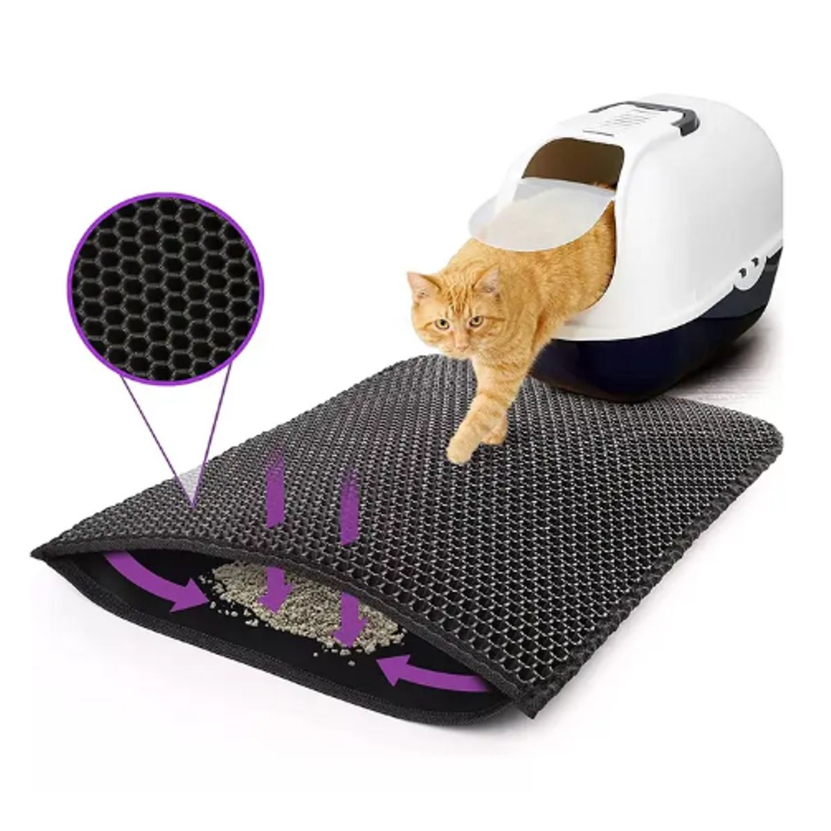 GENERICO - Alfombra Para Atrapar Arena De Gatos Tapete Arenero Mascotas