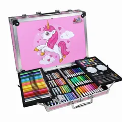 GENERICO - Set de arte portátil de 145 piezas con diseño de unicornio H&G