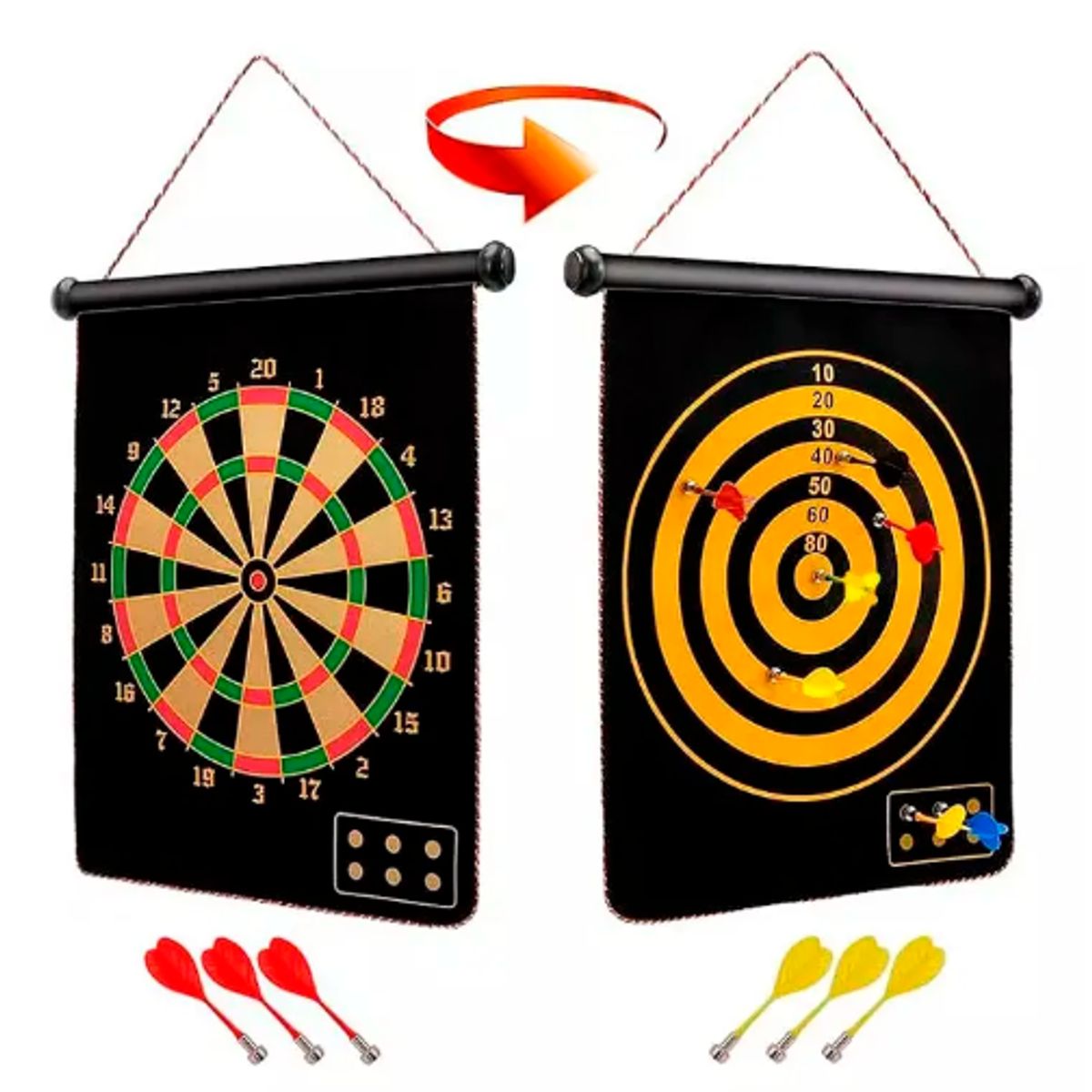 GENERICO - Juego Dardo Tablero Colgante Y Plegable Accesorios Magnético