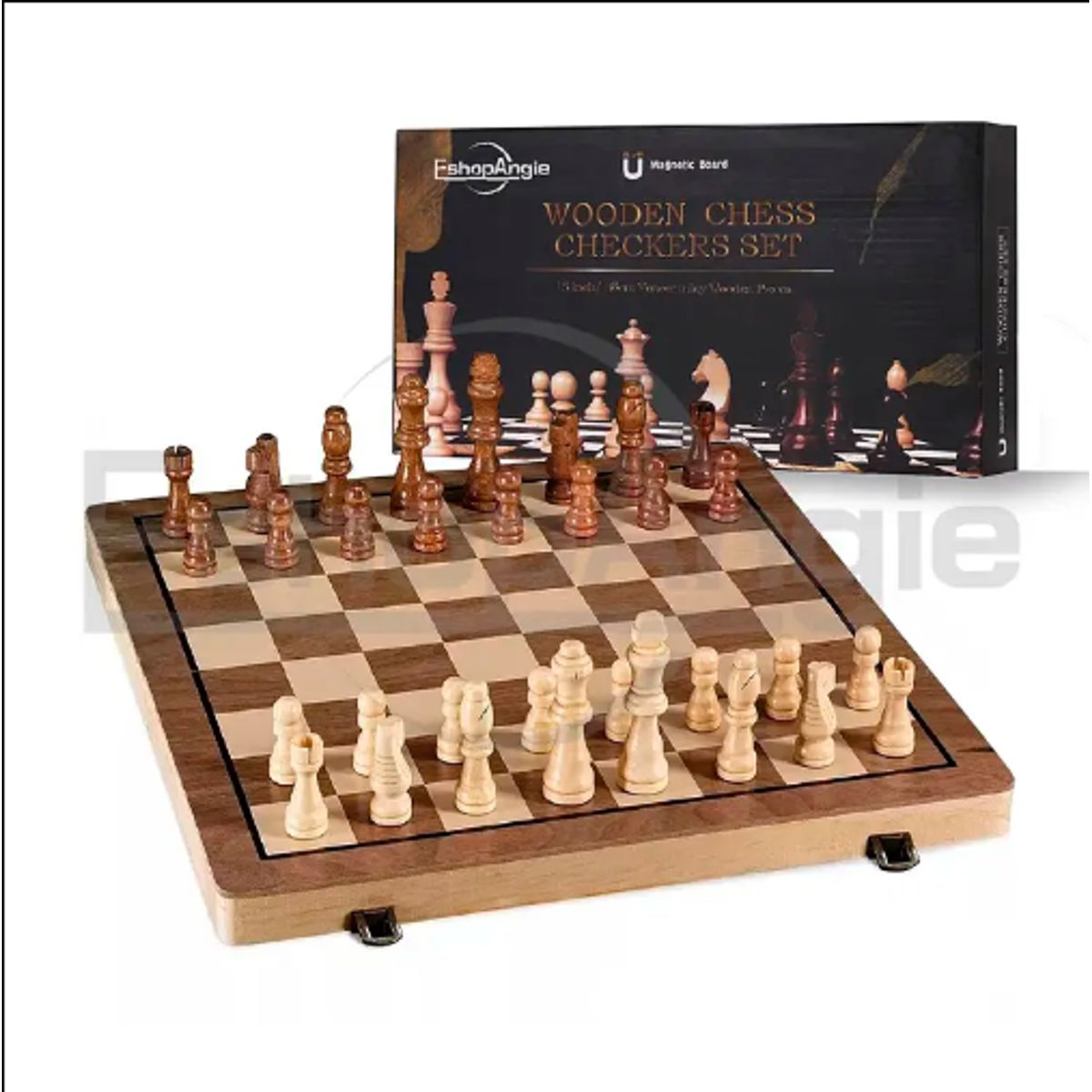 GENERICO - Tablero De Ajedrez Magnético De Madera 39x39cm