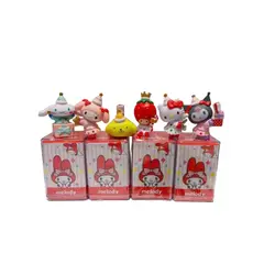 GENERICO - Figura Kawaii kitty y Amigos con Caja Acrilico Blind Box