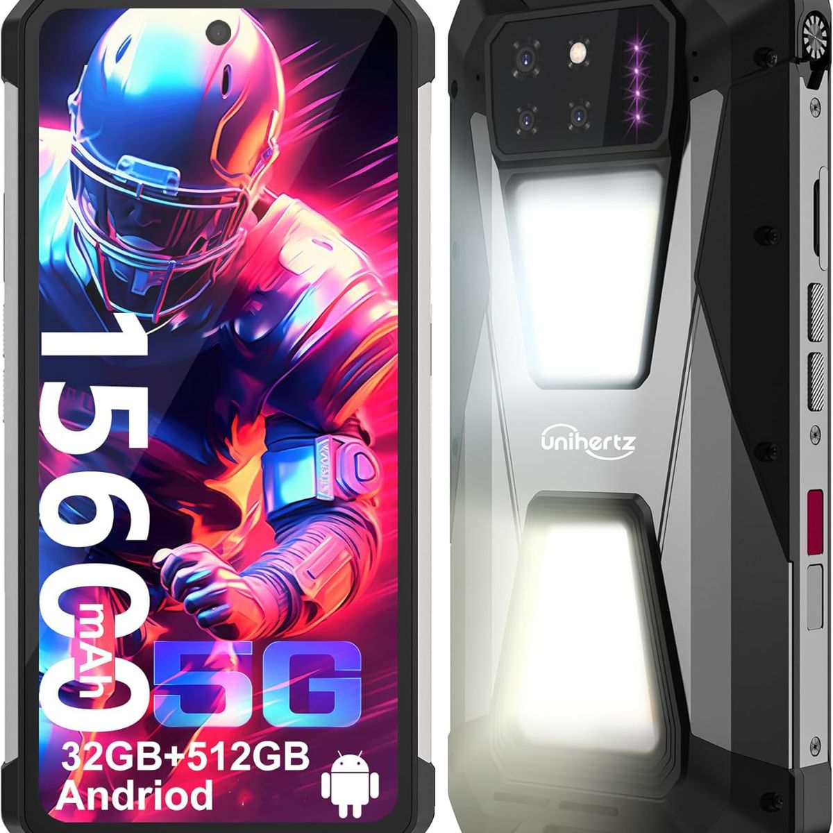UNIHERTZ - 8849 Tank 3S 5G Celular 32GB+512GB 15600mAh-Negro