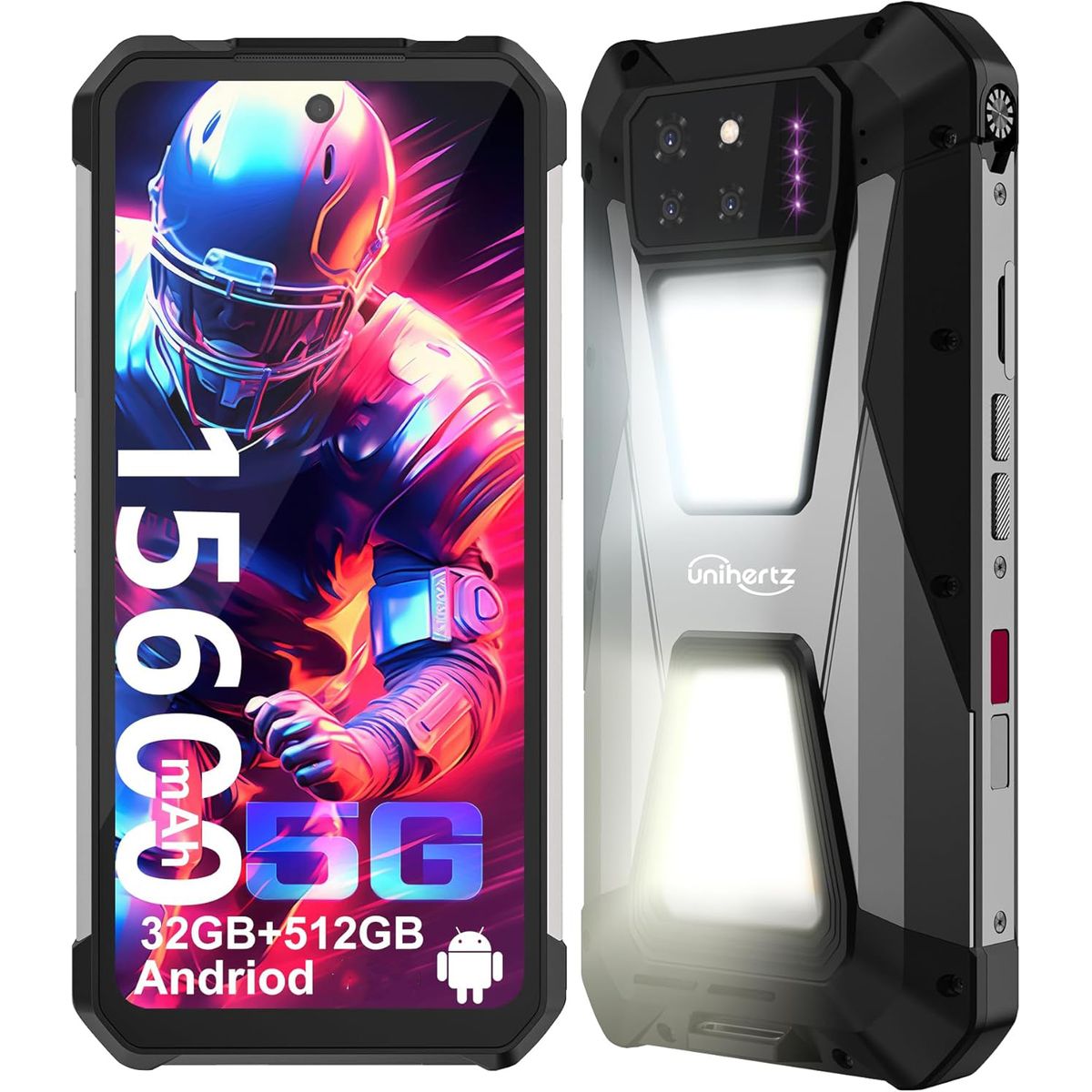 UNIHERTZ - 8849 Tank 3S 5G Celular 32GB+512GB 15600mAh-Negro
