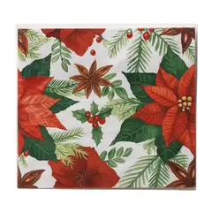 GENERICO - Set de 40 Servilletas Navideñas Con Diseños Variados Decorativos - Blanco - FLOR