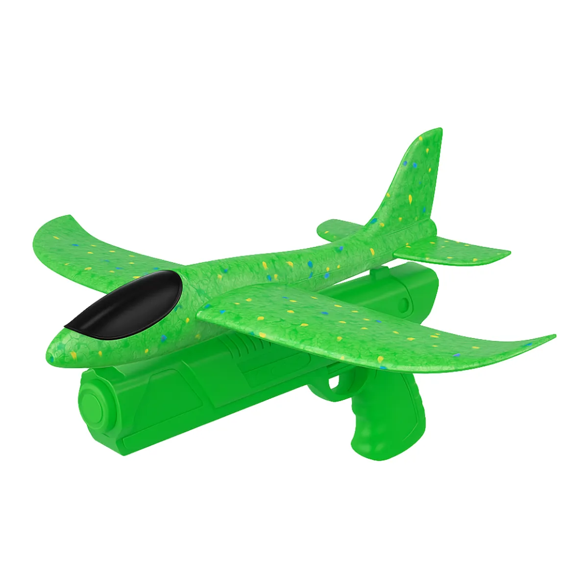 GENERICO - Juguete Avion Planeador Con Pistola Disparo Aereo Niños - Verde