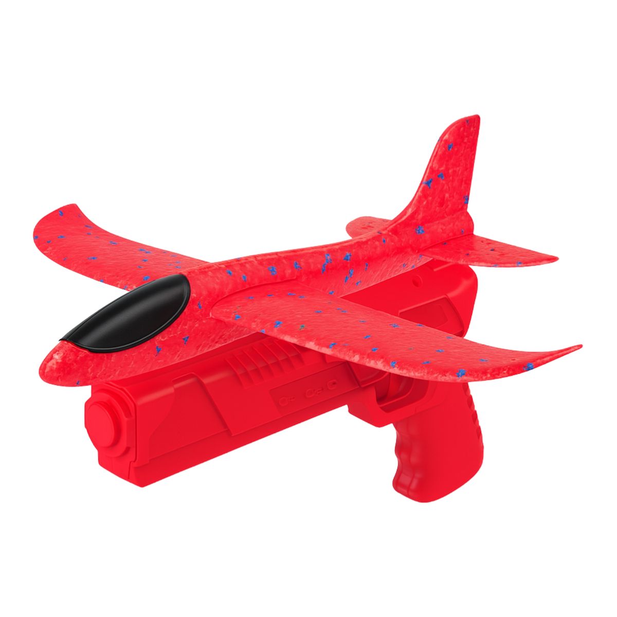 GENERICO - Juguete Avion Planeador Con Pistola Disparo Aereo Niños - Rojo