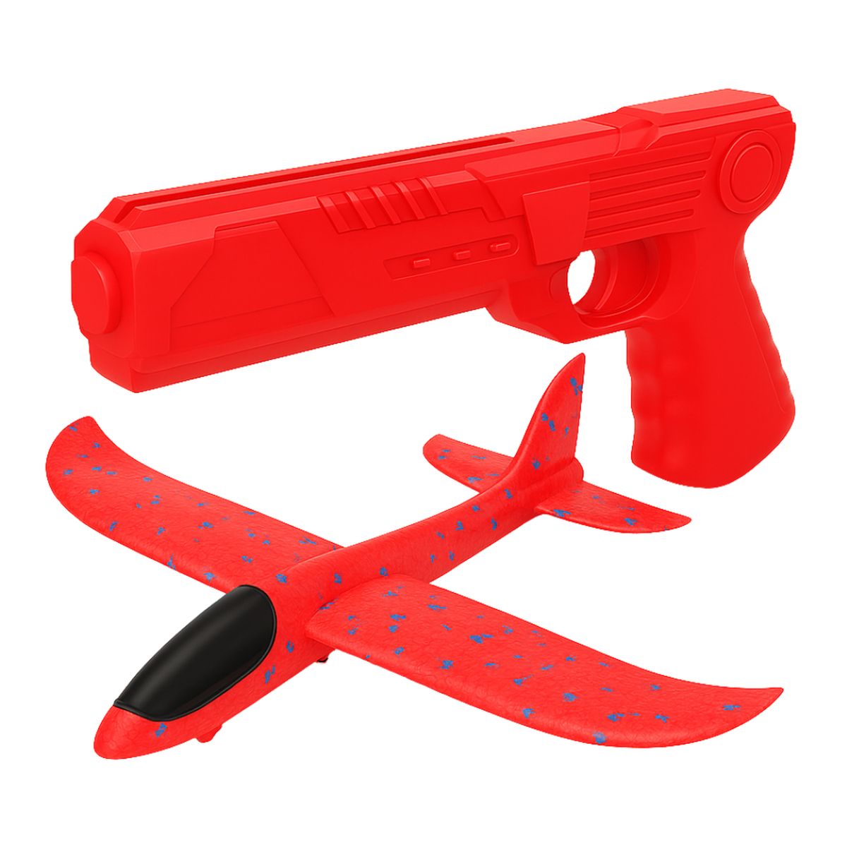GENERICO - Juguete Avion Planeador Con Pistola Disparo Aereo Niños - Rojo