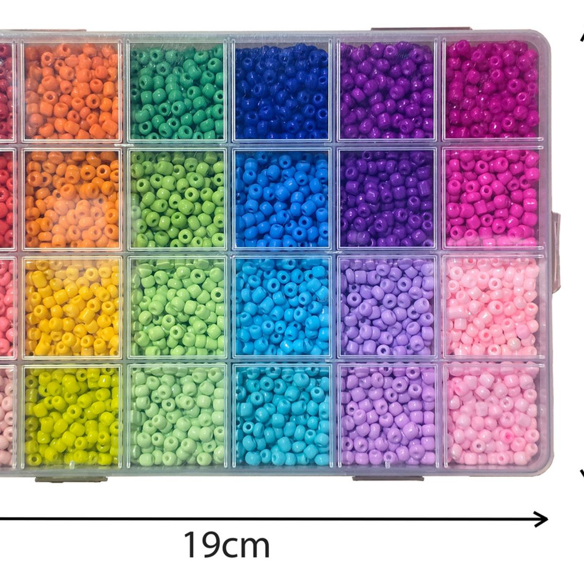 GENERICO - Set Mostacillón 4mm 24 Colores Para Pulseras Bisutería