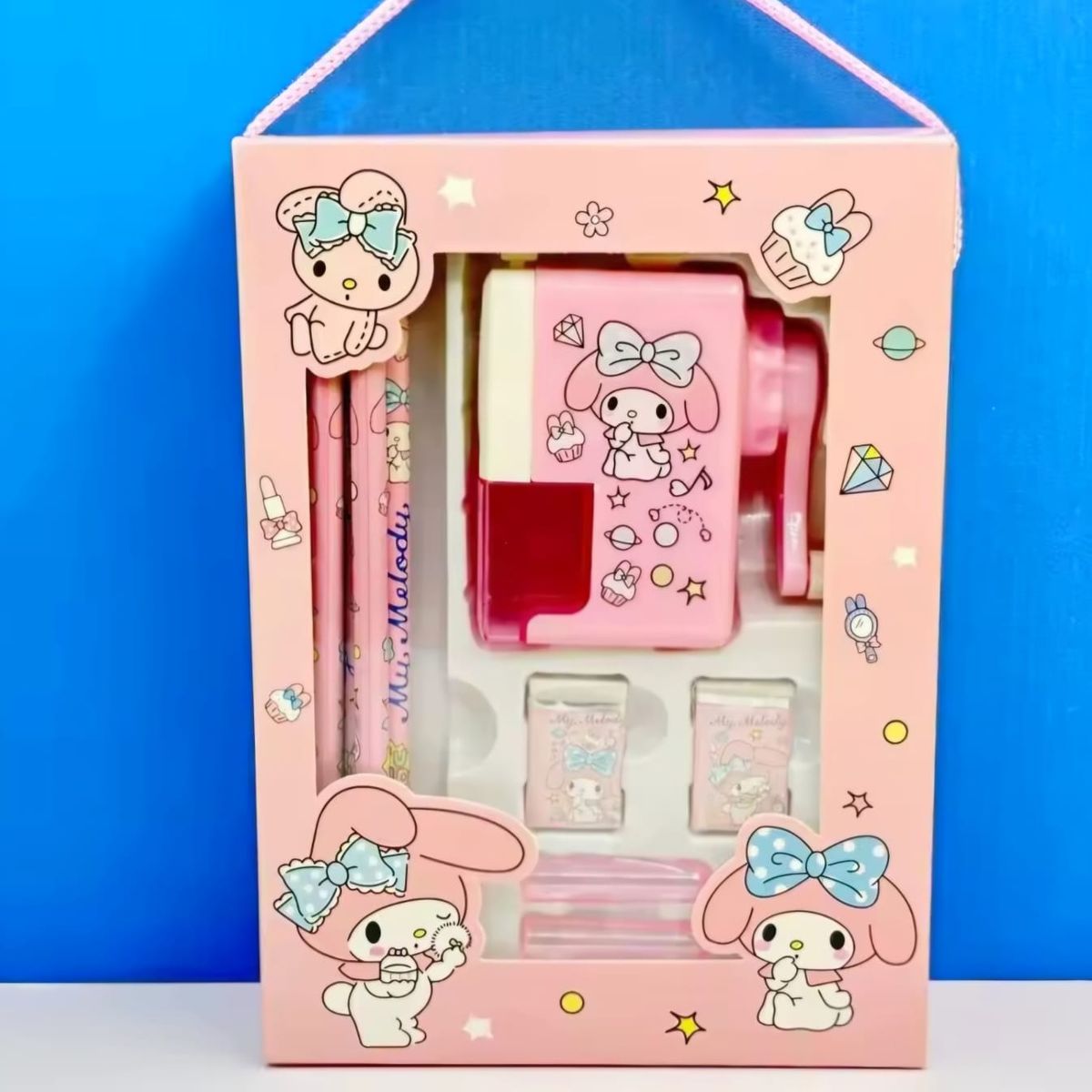 GENERICO - Set  Papeleria Kawai Caja Regalo Rosado