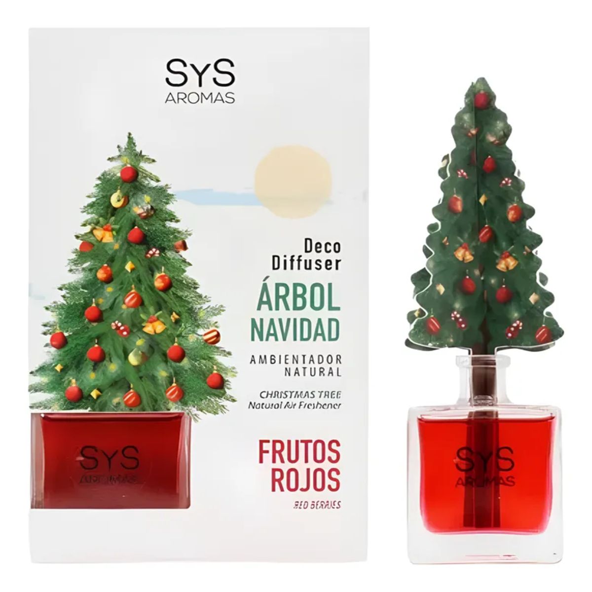 SYS - Mikado Ambientador Árbol Navidad 90ml Frutos Rojos Sys
