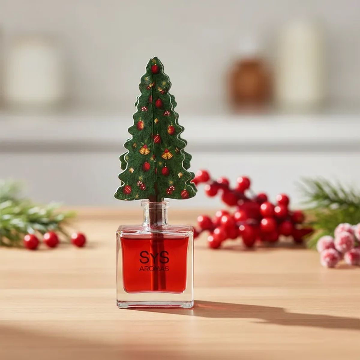 SYS - Mikado Ambientador Árbol Navidad 90ml Frutos Rojos Sys
