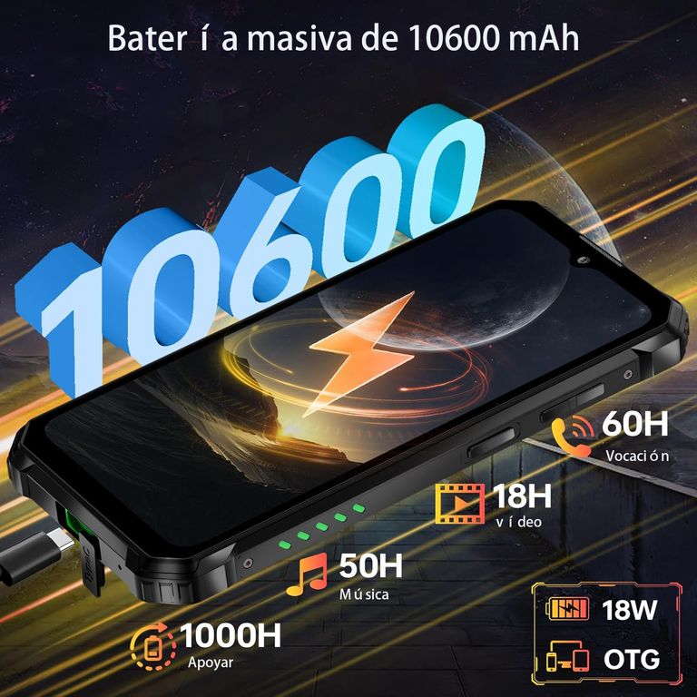 WP28E Celular 8GB+64GB 10600mAh Smartphone-Naranja