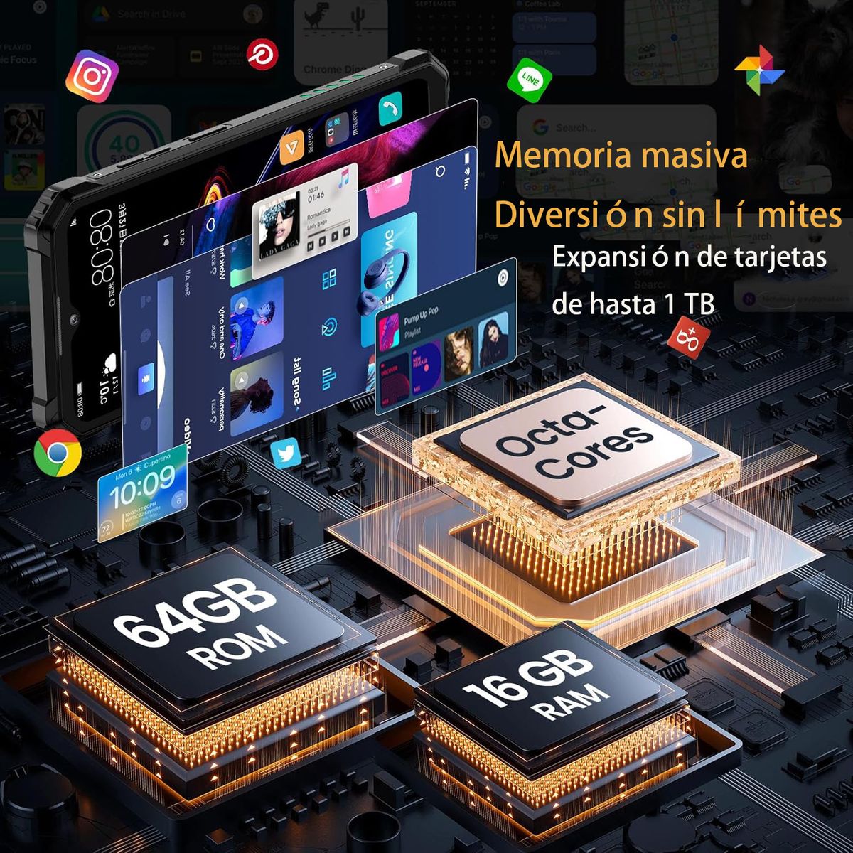 OUKITEL - OUKITEL WP28E Celular 8GB+64GB 10600mAh Smartphone-Naranja
