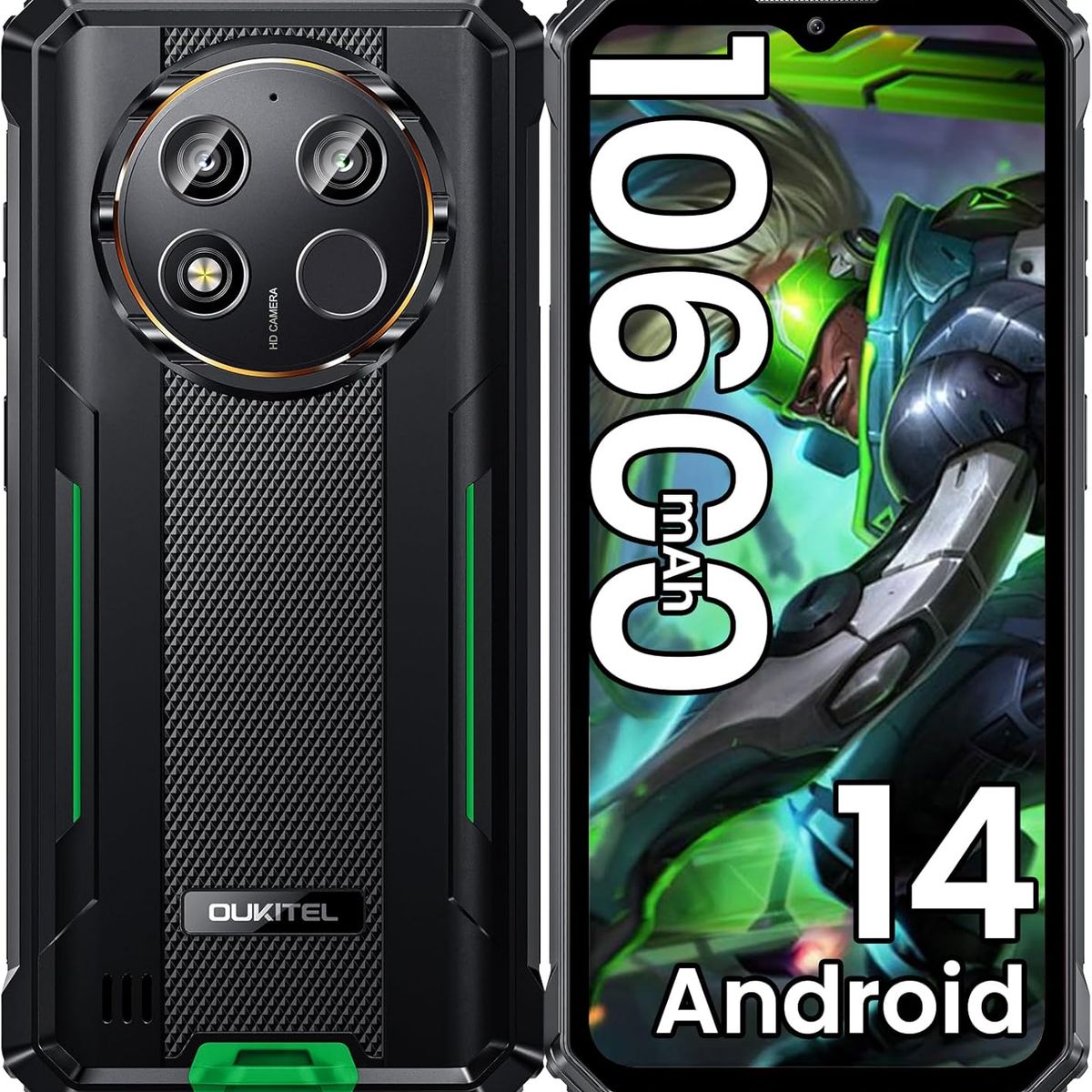 OUKITEL - OUKITEL WP28E Celular 8GB+64GB 10600mAh Smartphone-Verde