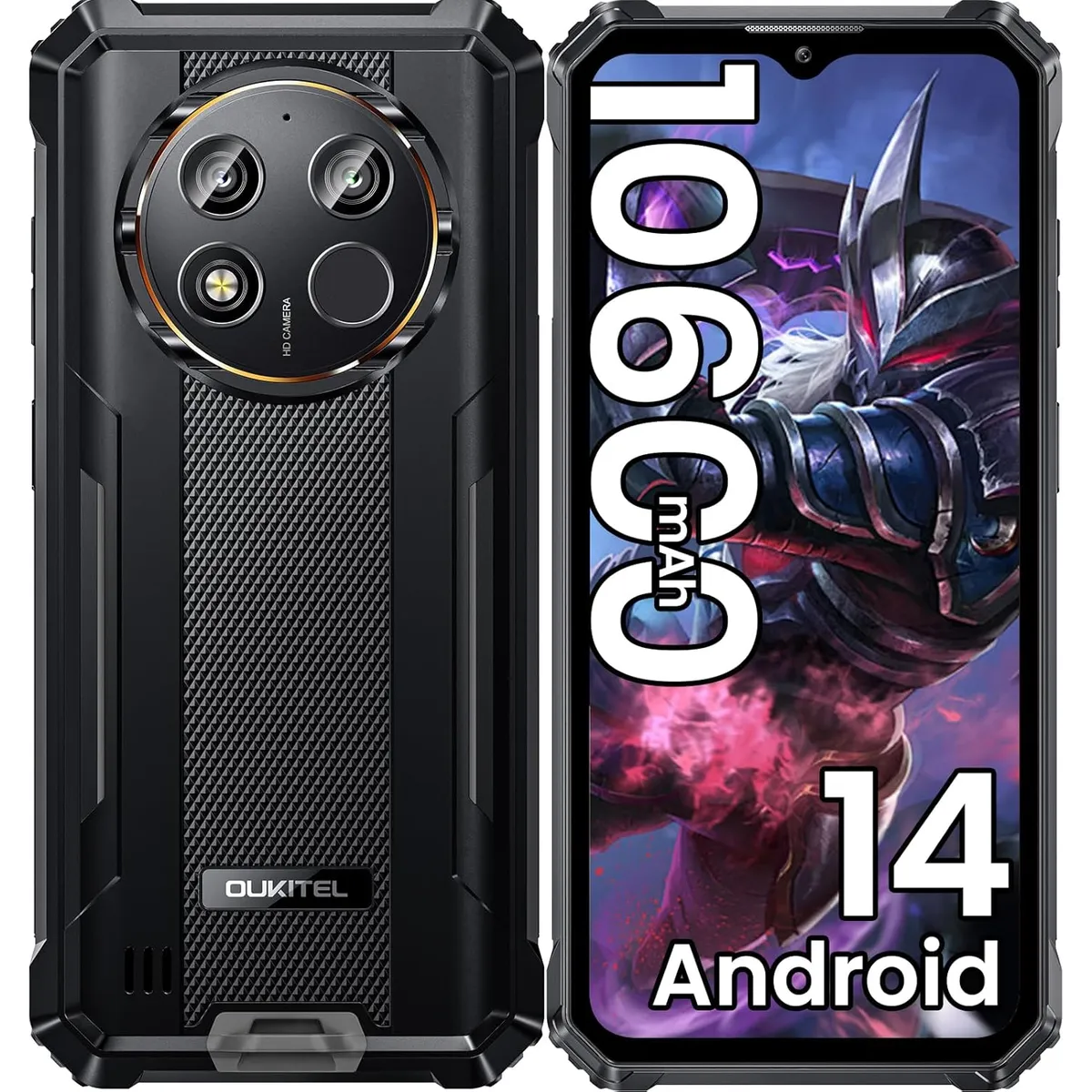 OUKITEL - OUKITEL WP28E Celular 8GB+64GB 10600mAh Smartphone-Negro