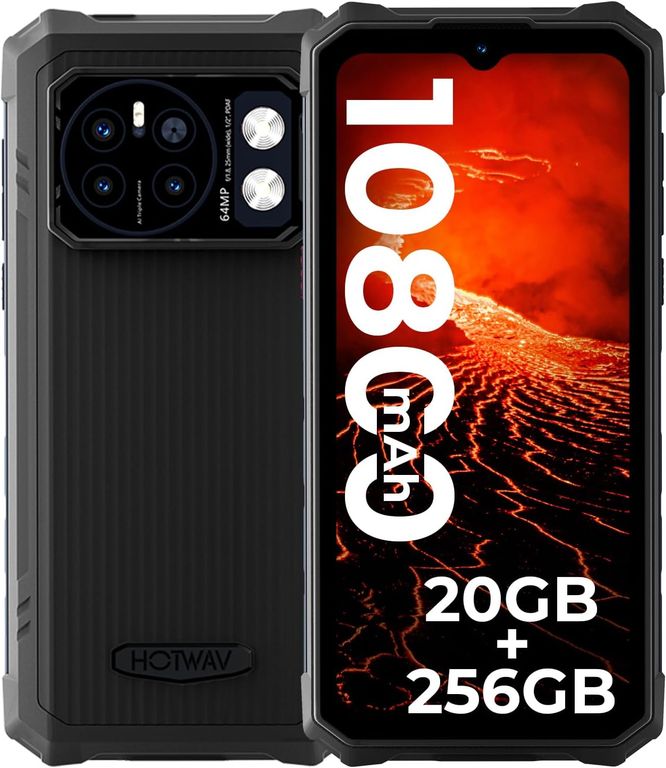 HOTWAV Cyber13 Pro Celular 20GB+256GB 10800mAh Smartphone-Negro
