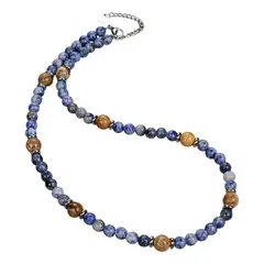 GENERICO - Collar Piedra Lapislázuli Y Picasso Hombre Mujer