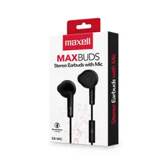 MAXELL - Audífonos Stereo Earbuds con Mic EB-MIC 35mm Negro