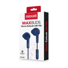 MAXELL - Audífonos Stereo Earbuds con Mic EB-MIC 35mm Azul