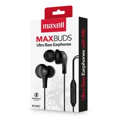 MAXELL - Audífonos Ultra Bass In-Mic 35mm Con Micrófono Negro