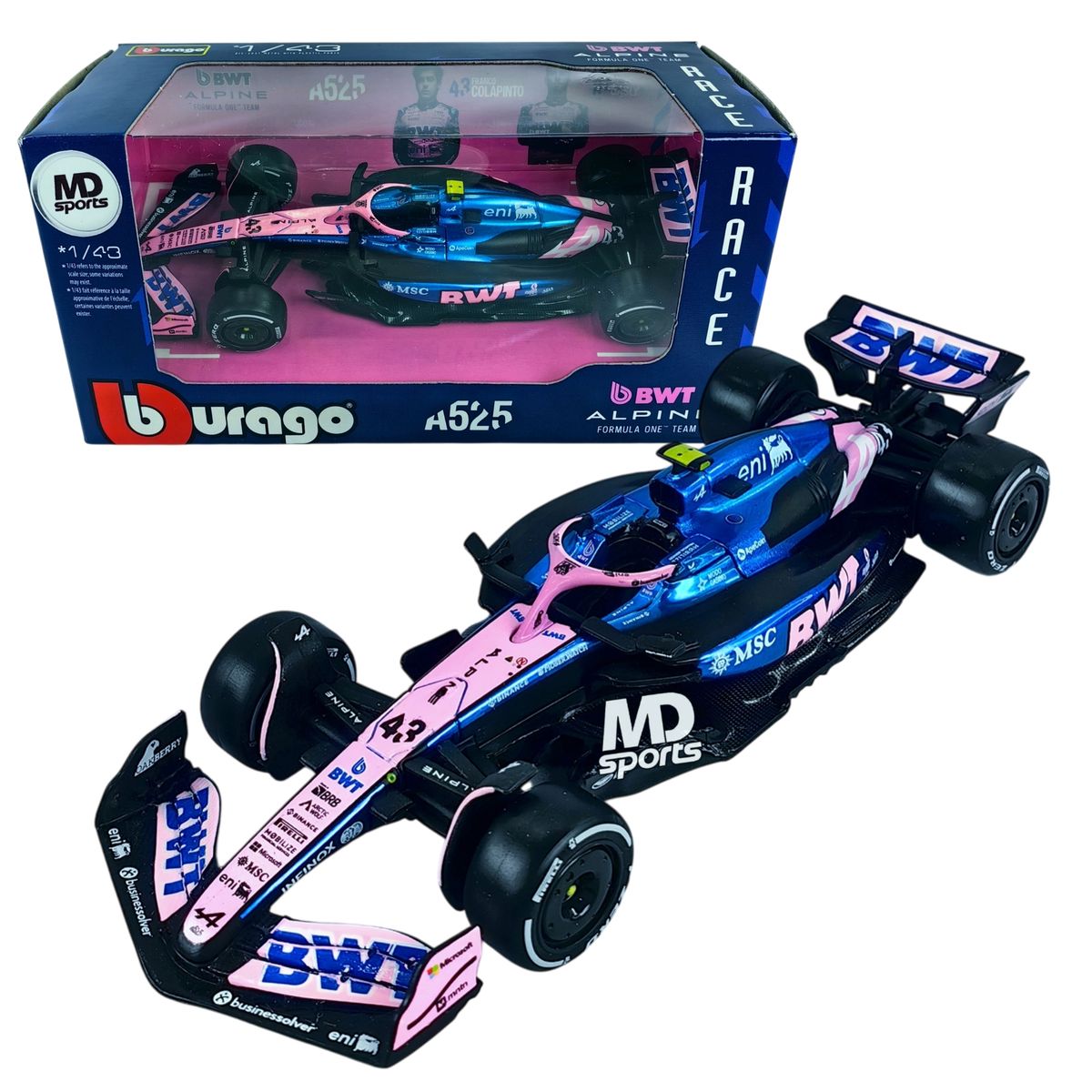 BBURAGO - Auto F1 Alpine A525 2025 #43 Franco Colapinto Caja Normal Burago 1:43