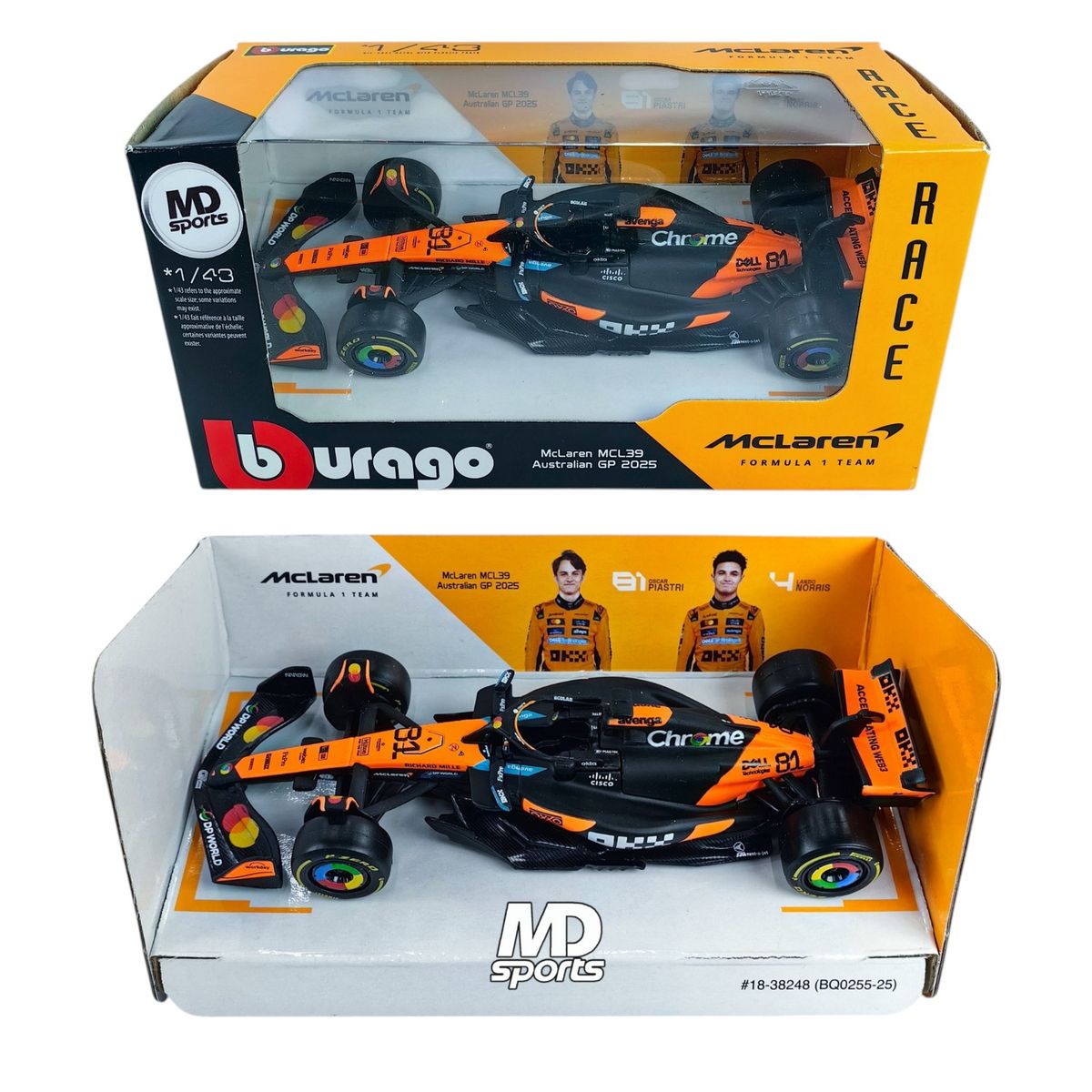 BBURAGO - Auto F1 Mclaren MCL39 GP Australia 2025 #81 Oscar Piastri Caja Normal 1:43