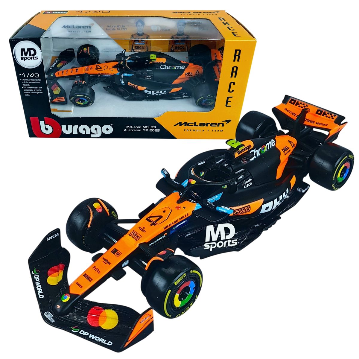 BBURAGO - Auto F1 Mclaren Mcl39 GP Australia 2025 #4 Lando Norris Caja Normal 1:43