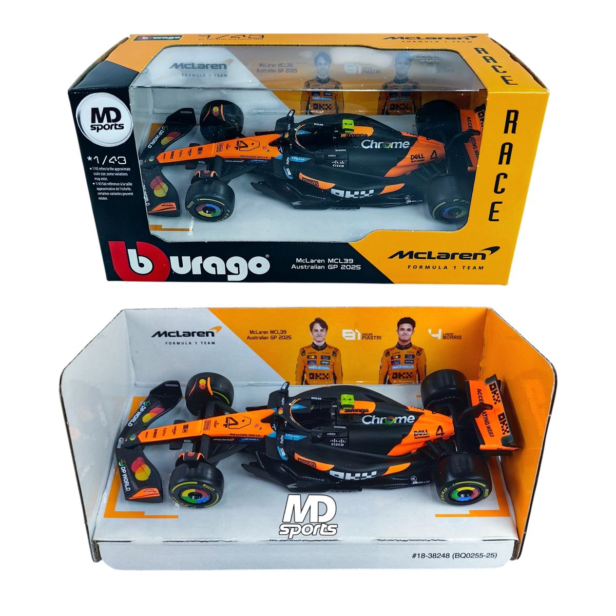 BBURAGO - Auto F1 Mclaren Mcl39 GP Australia 2025 #4 Lando Norris Caja Normal 1:43