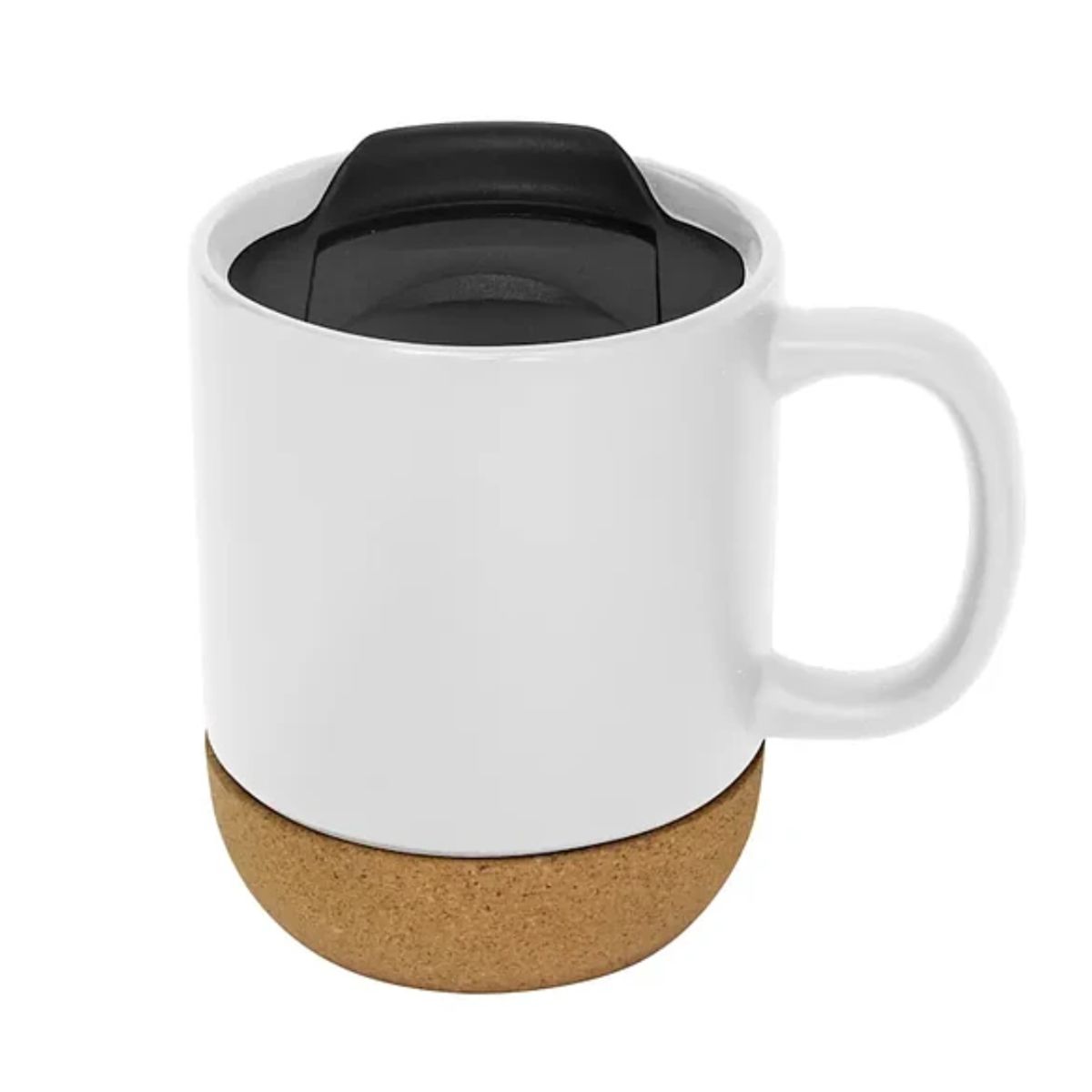 GENERICO - Taza Mug Blanca De 13oz Base De Corcho Y Tapa Sublimacion Blanco Tazas