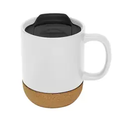 GENERICO - Taza Mug Blanca De 13oz Base De Corcho Y Tapa Sublimacion Blanco Tazas