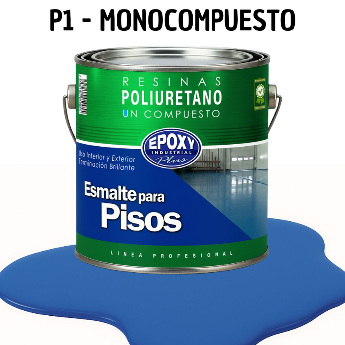 EPOXY - PINTURA ALTO TRAFICO - ESMALTE PISOS CANCHASPU 1K BASE AGUA - 4L AZUL INTENSO
