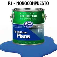 EPOXY - PINTURA ALTO TRAFICO - ESMALTE PISOS CANCHASPU 1K BASE AGUA - 4L AZUL INTENSO