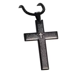 GENERICO - Collar Cruz Oracion Silver Hombres Caballeros Masculina