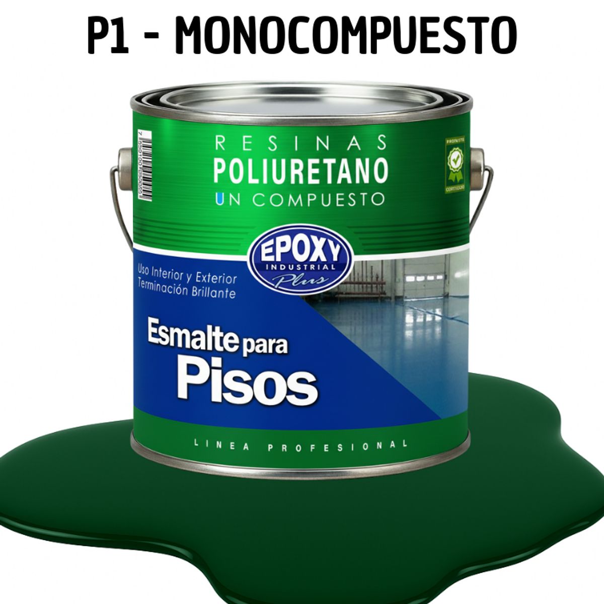 EPOXY - PINTURA ALTO TRAFICO - ESMALTE PISOS CANCHASPU 1K BASE AGUA - 4L VERDE BOSQUE OSCURO