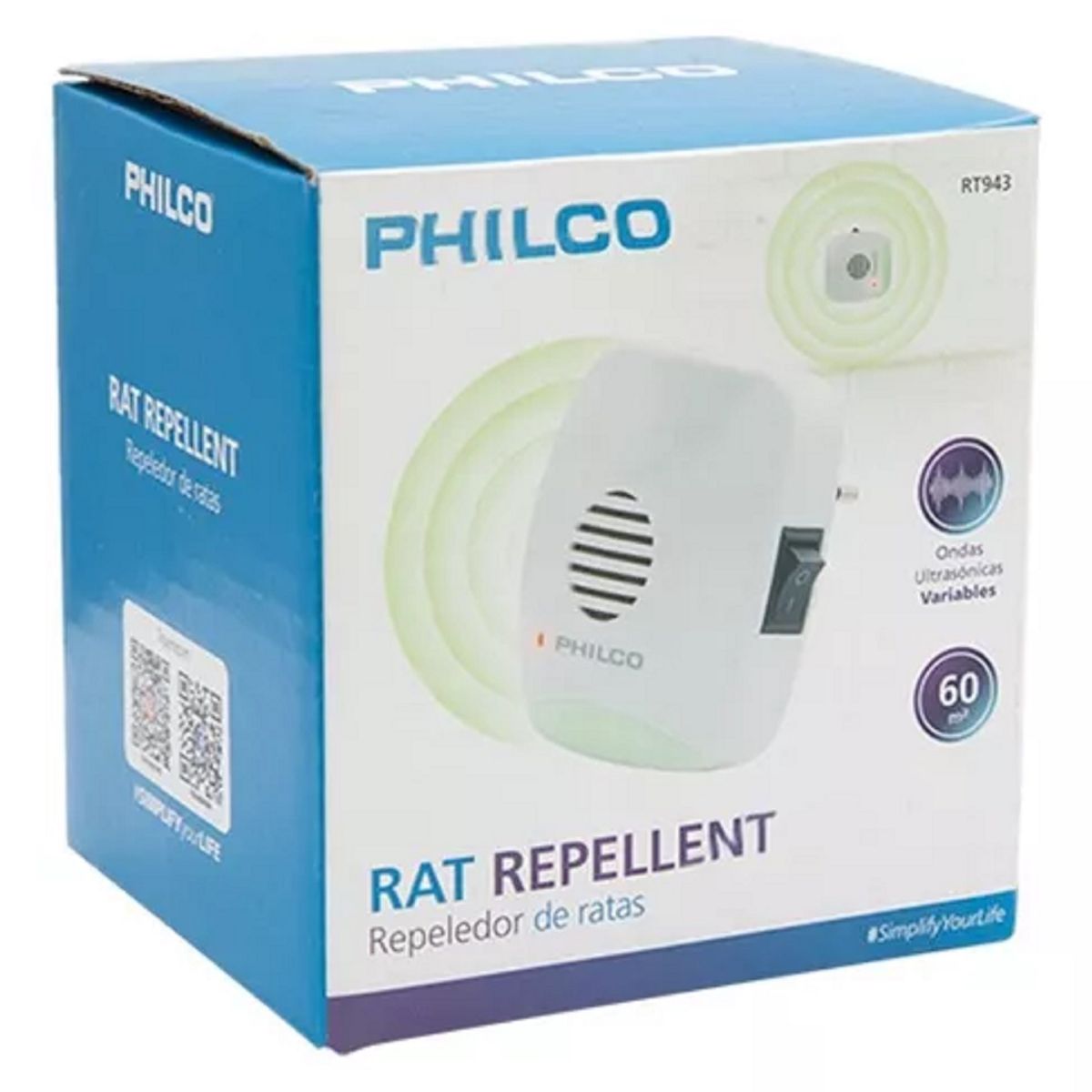 PHILCO - Repeledor Ahuyenta Ratas Philco Ultrasonico Blanco