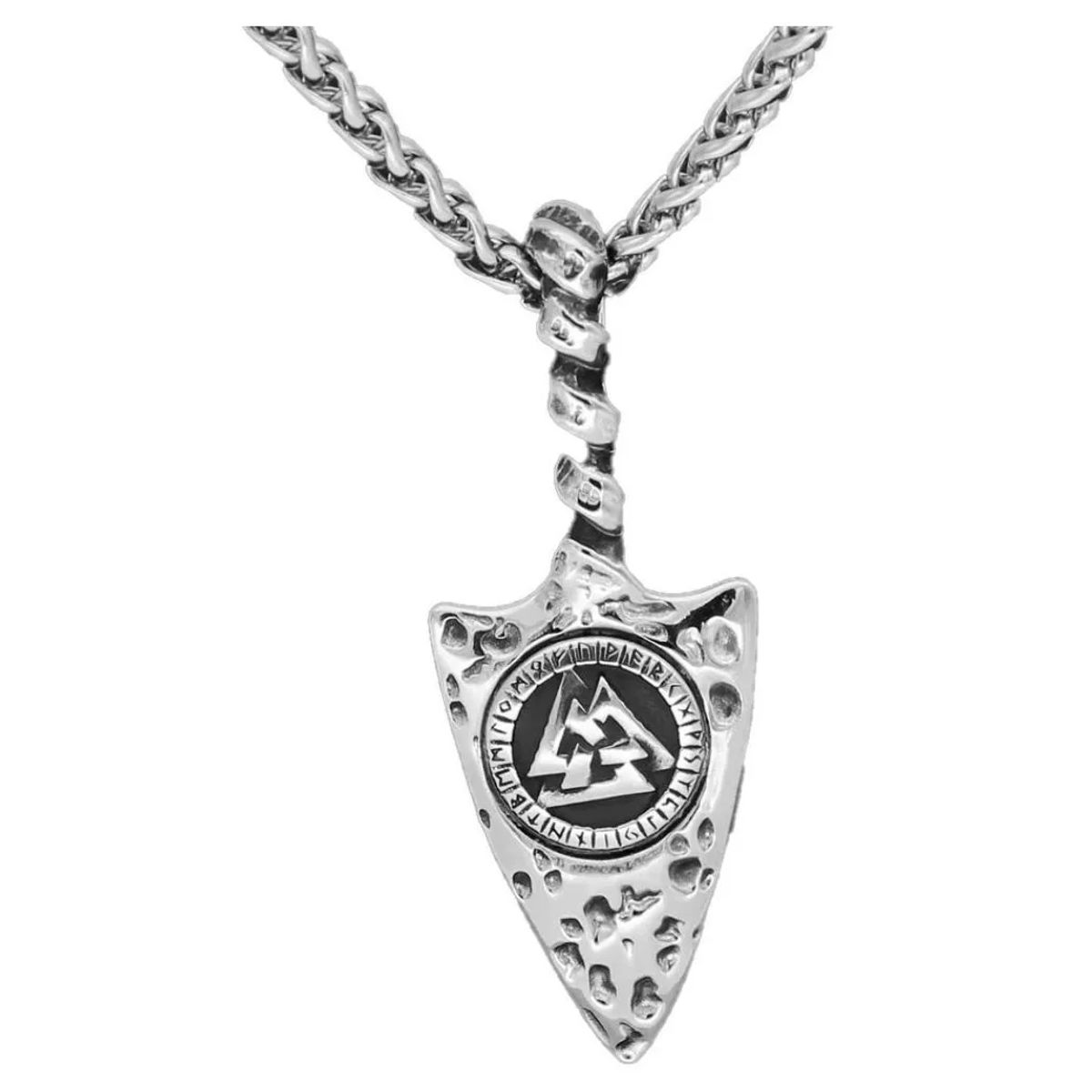 GENERICO - Collar Amuleto Vikingo Vegvisir Flecha Hombre Mujer