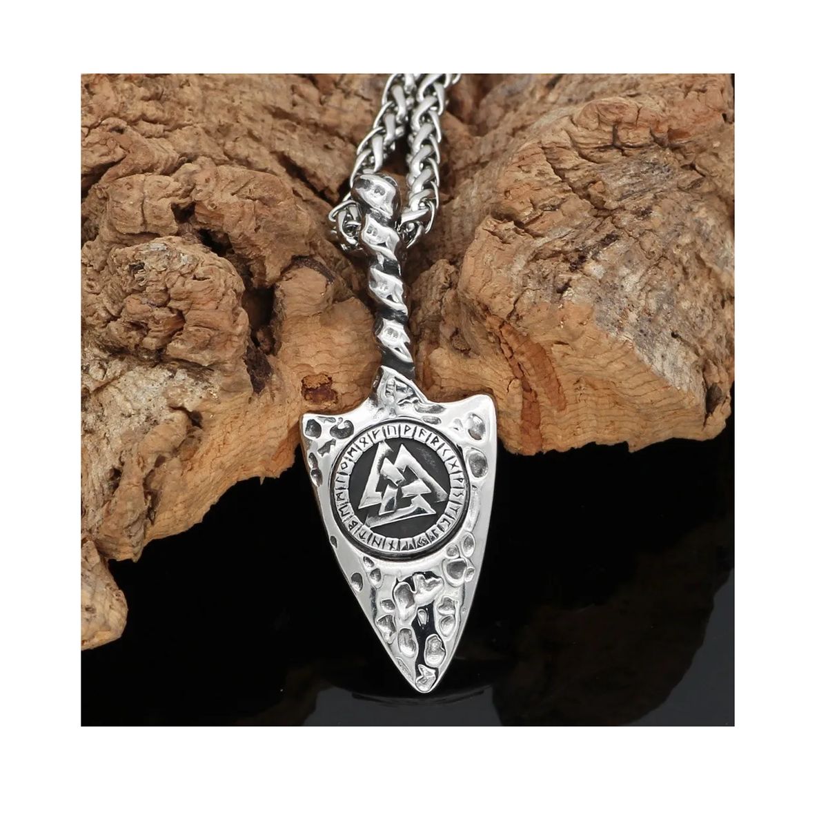 GENERICO - Collar Amuleto Vikingo Vegvisir Flecha Hombre Mujer