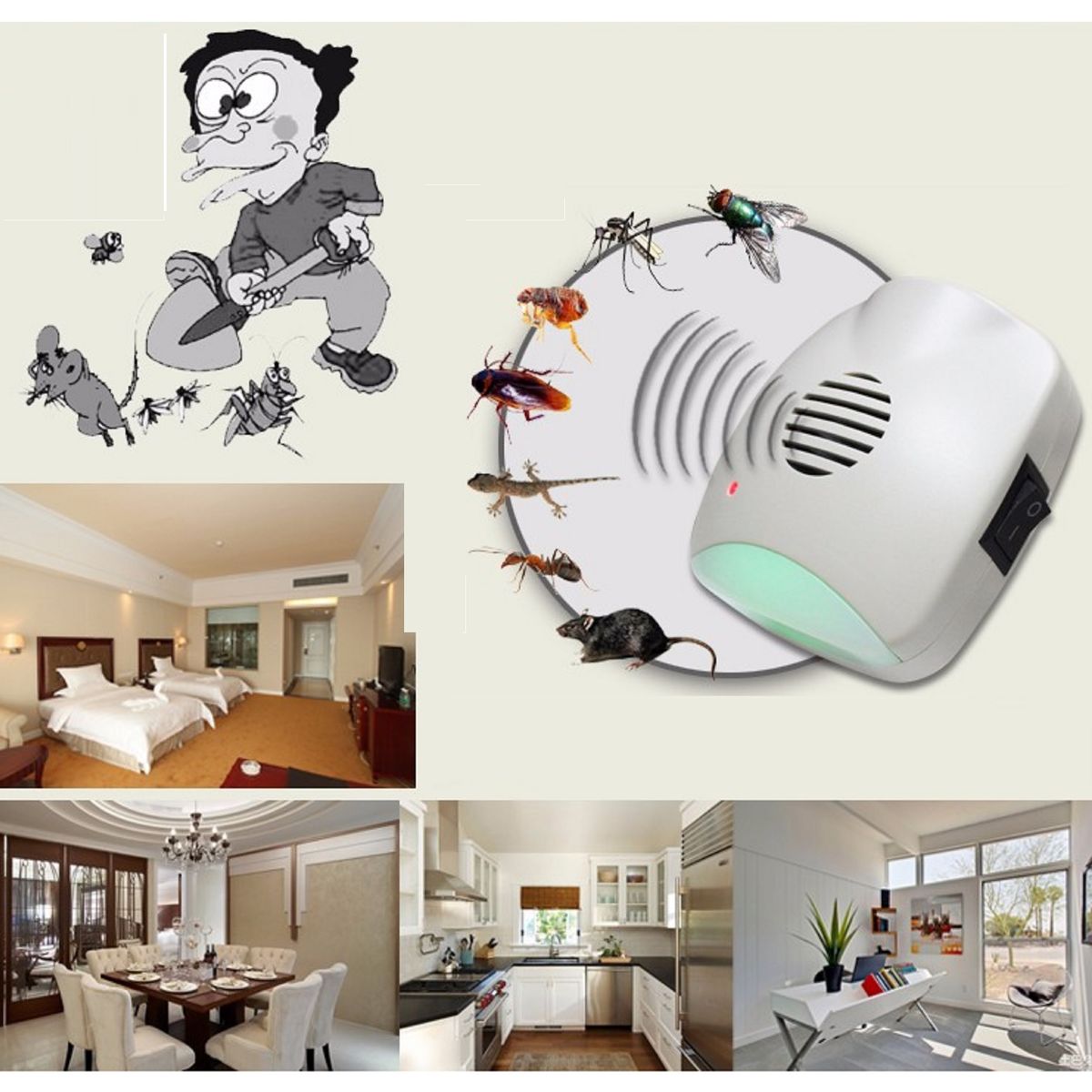 PHILCO - Repeledor Ahuyenta Ratas Philco Ultrasonico Blanco