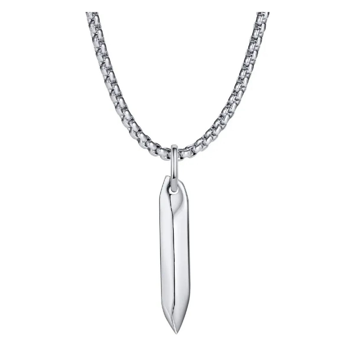 GENERICO - Collar Minimalista Silver Black Hombre Mujer Moda Masculina