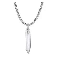 GENERICO - Collar Minimalista Silver Black Hombre Mujer Moda Masculina