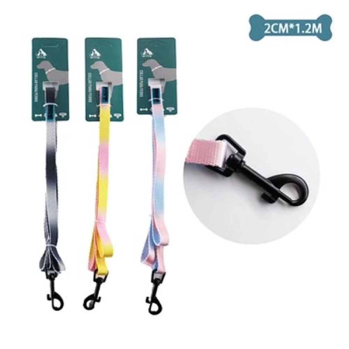 GENERICO - Correa plana para mascota 20cm12m Color Rosa
