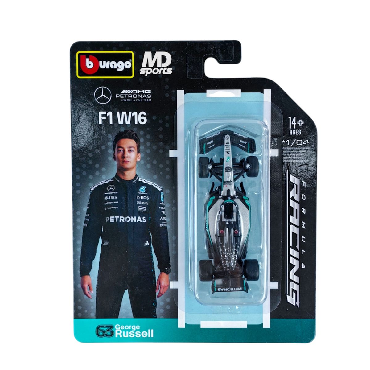 BBURAGO - Auto F1 Mercedes W16 2025 #63 George Russell Caja Normal 1:64