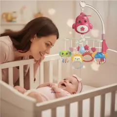 JUMP KIDS - Móvil Giratorio Musical Proyector Bebé Niña Rosado