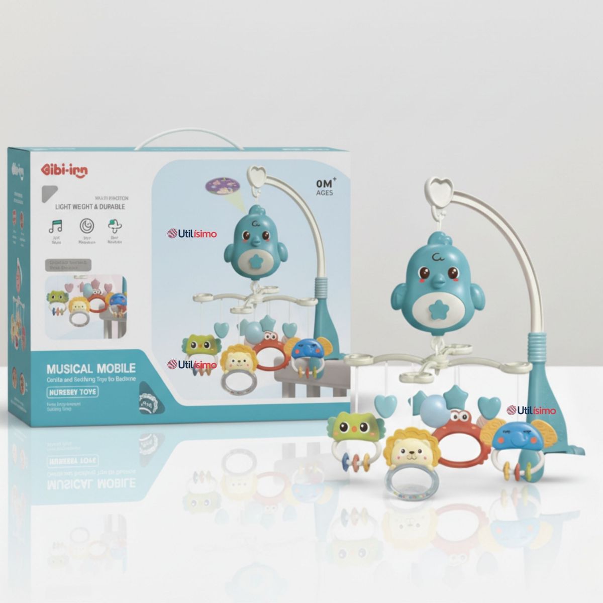 JUMP KIDS - Móvil Giratorio Musical Proyector Bebé Niño Azul