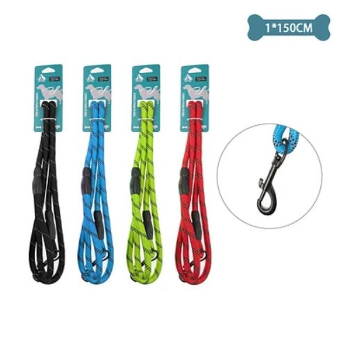 GENERICO - Correa reflectante para mascota 10cm15m Color Rojo