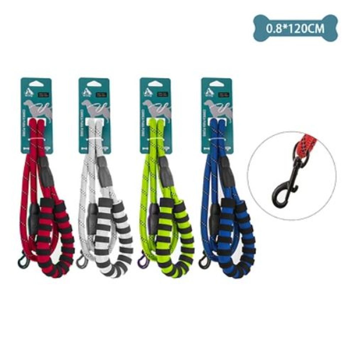 GENERICO - Correa reflectante con mango largo 08cm12m Color Azul