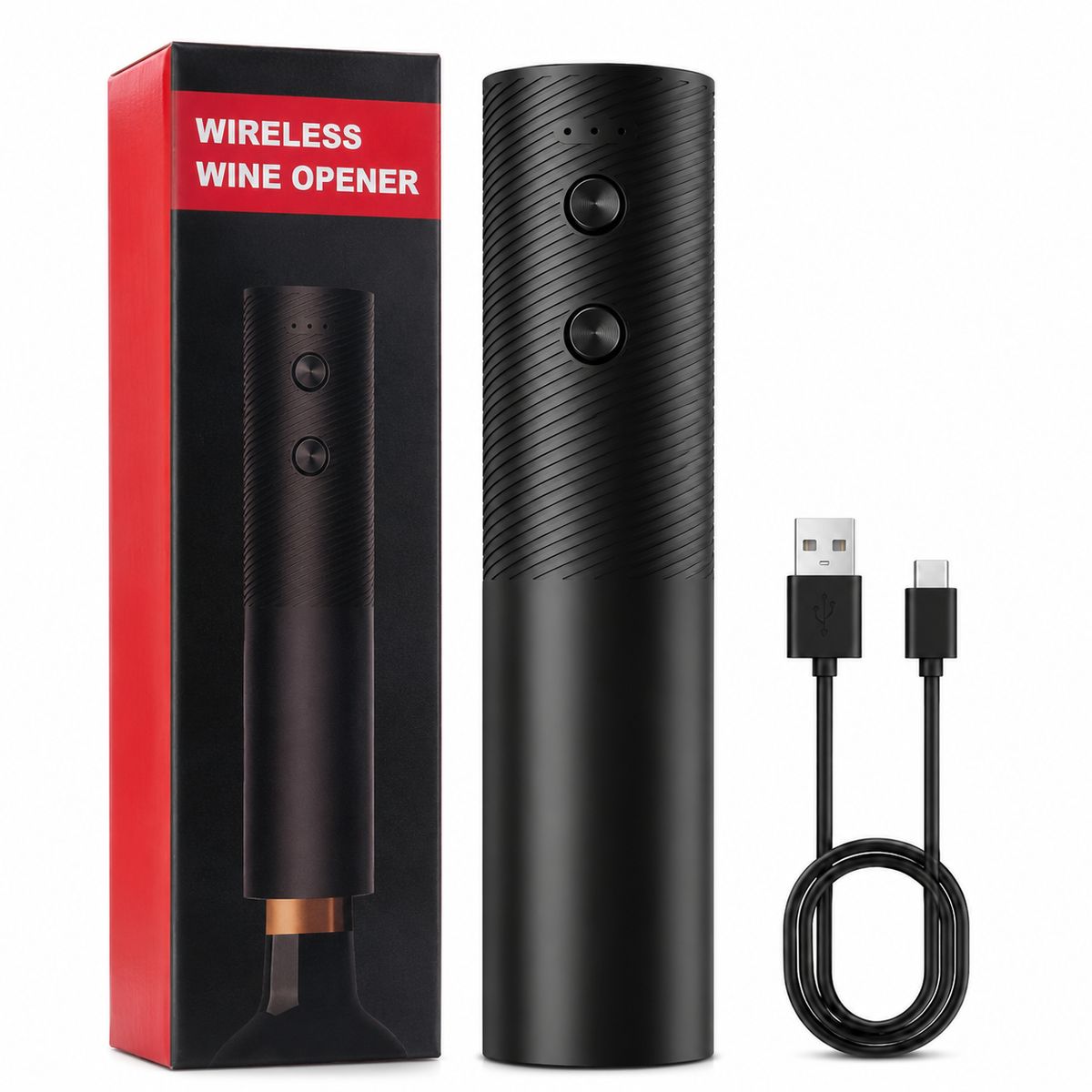 GENERICO - Abridor de botellas de vino Recargable USB-C Para Botellas De Vino