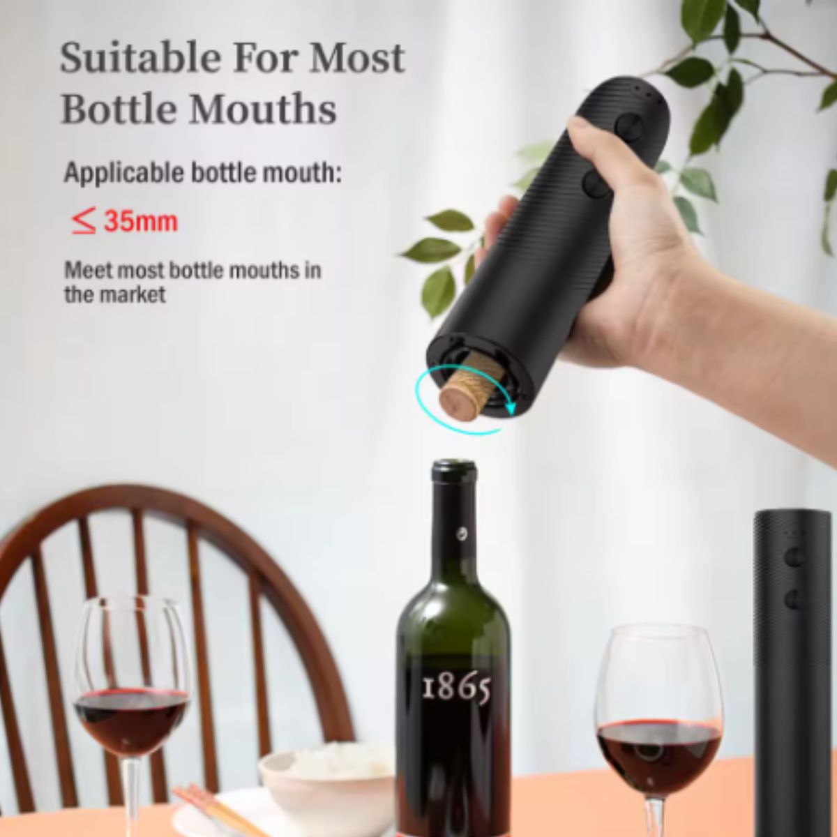 GENERICO - Abridor de botellas de vino Recargable USB-C Para Botellas De Vino