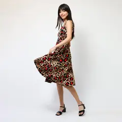 NATALIA SEGUEL - Vestido Dani Animalprint Rojo